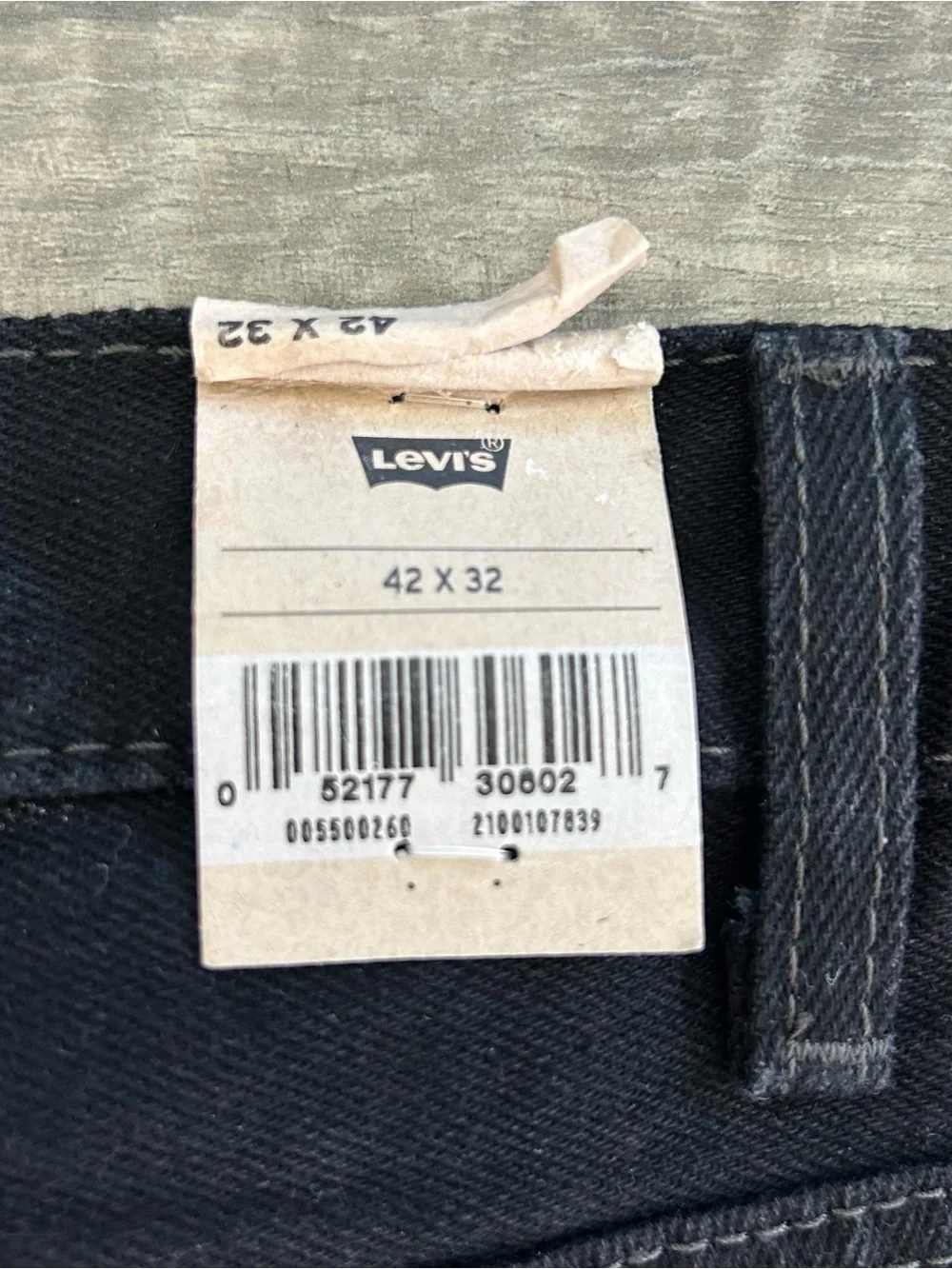 42x32 NWT Levi’s 550 Relaxed Jeans Mens Black Tapered Leg 100% Cotton 0055